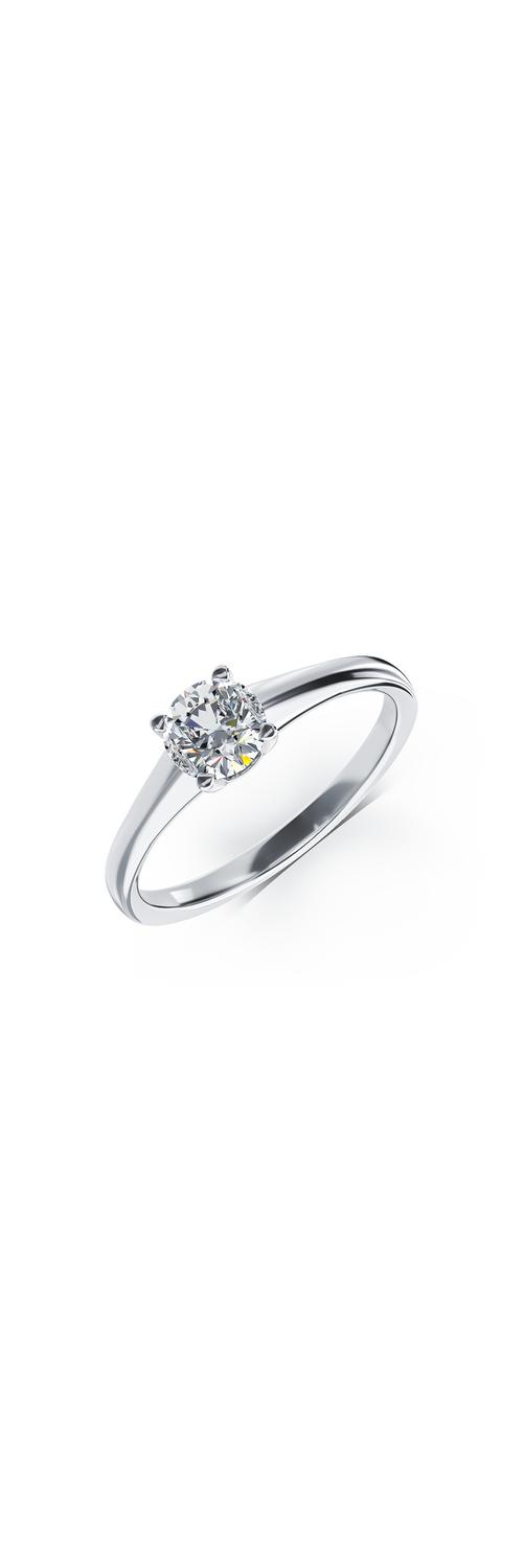 Inel de logodna din aur alb de 18K cu un diamant solitaire de 0.4ct