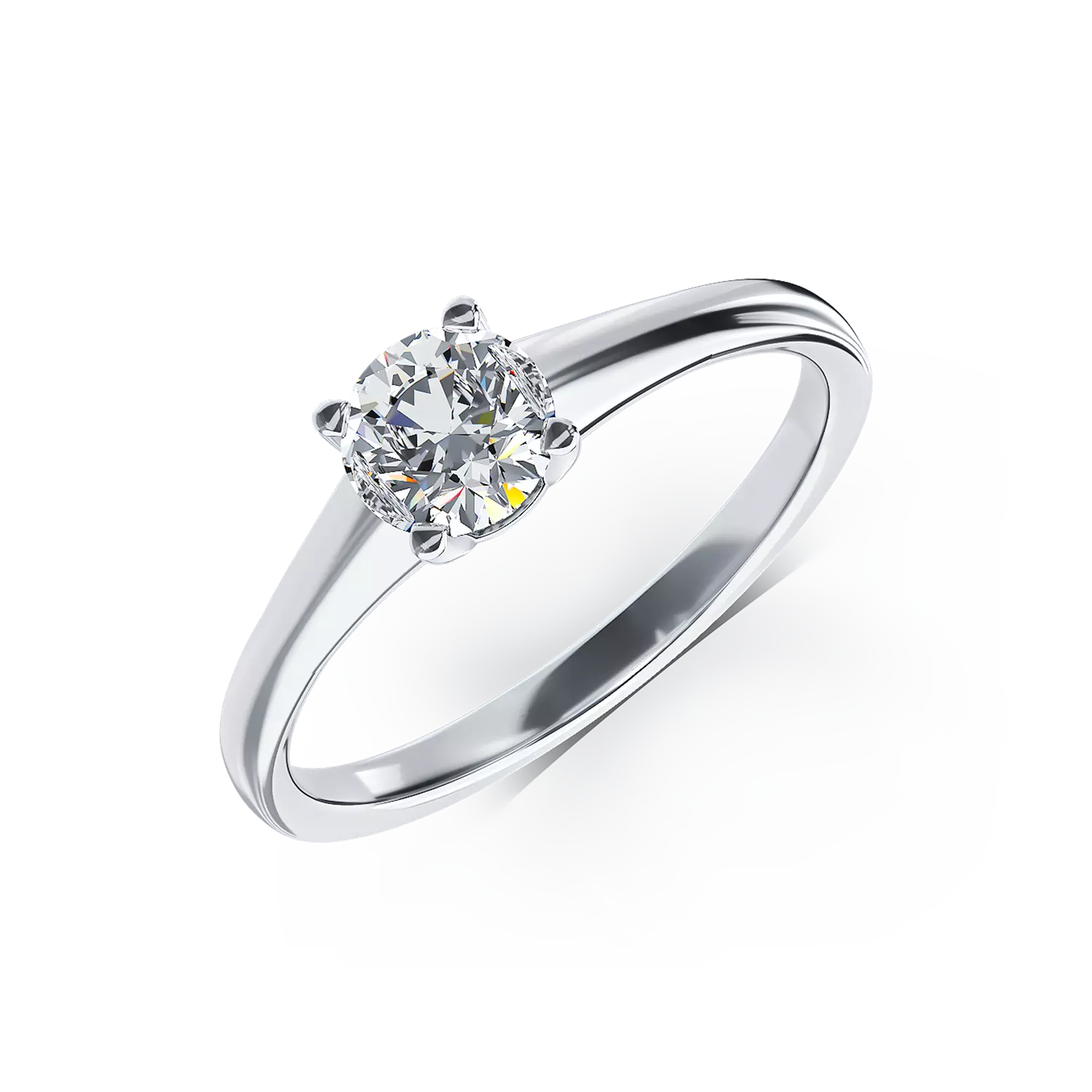 Eljegyzési gyűrű 18K-os fehér aranyból egy 0.4ct solitaire gyémánttal
