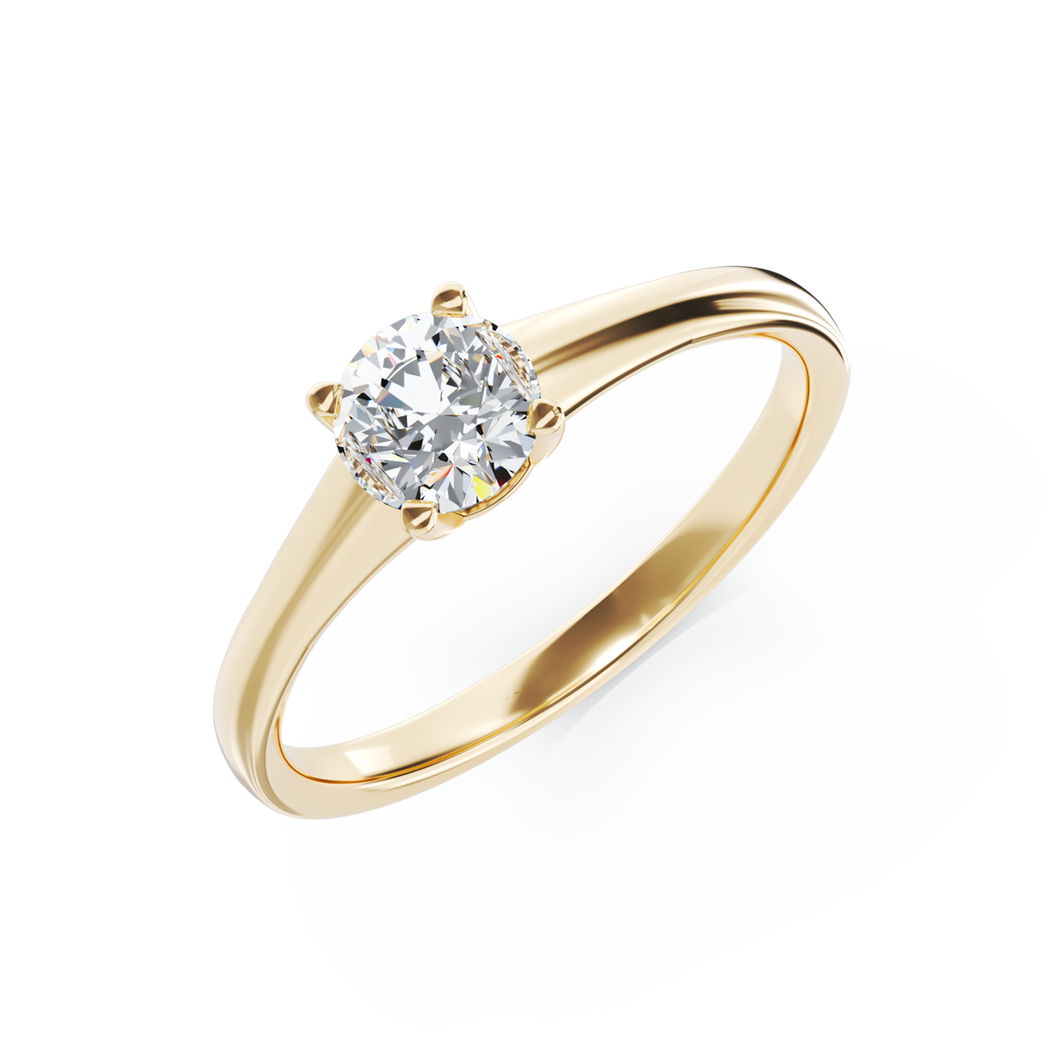18K yellow gold engagement ring with 0.5ct solitaire diamond