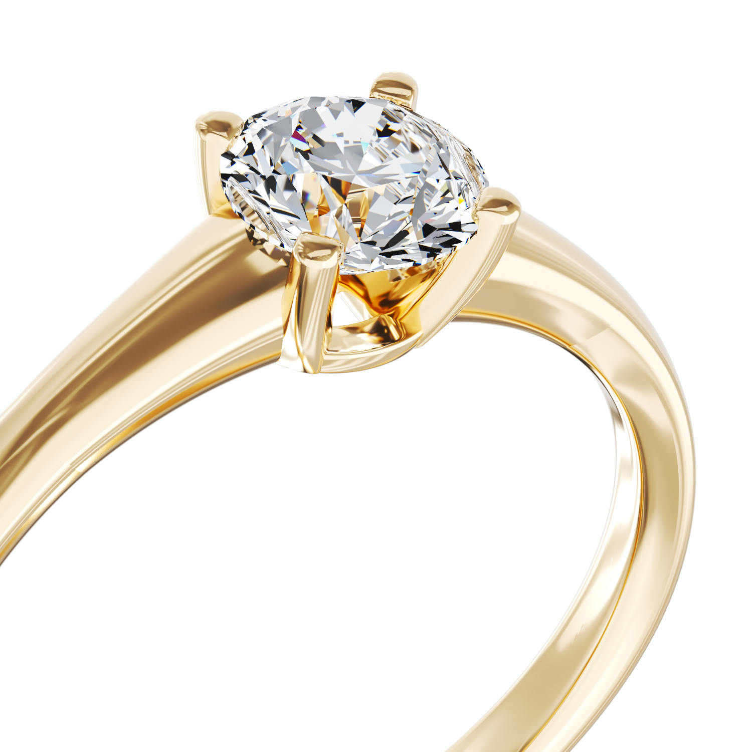 18K sárga arany eljegyzési gyűrű 0.5ct szoliter gyémánttal