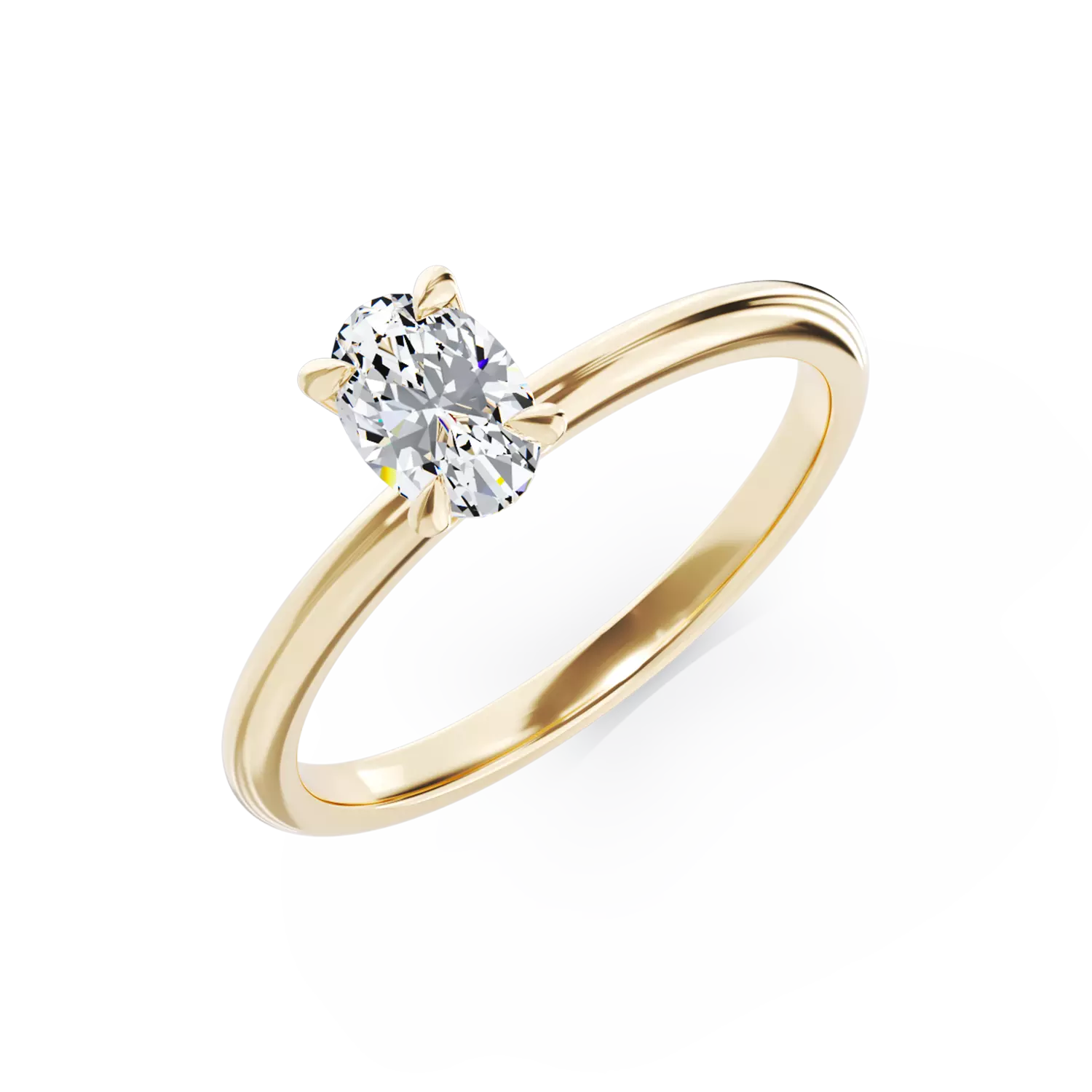 18K yellow gold engagement ring with 0.4ct solitaire diamond
