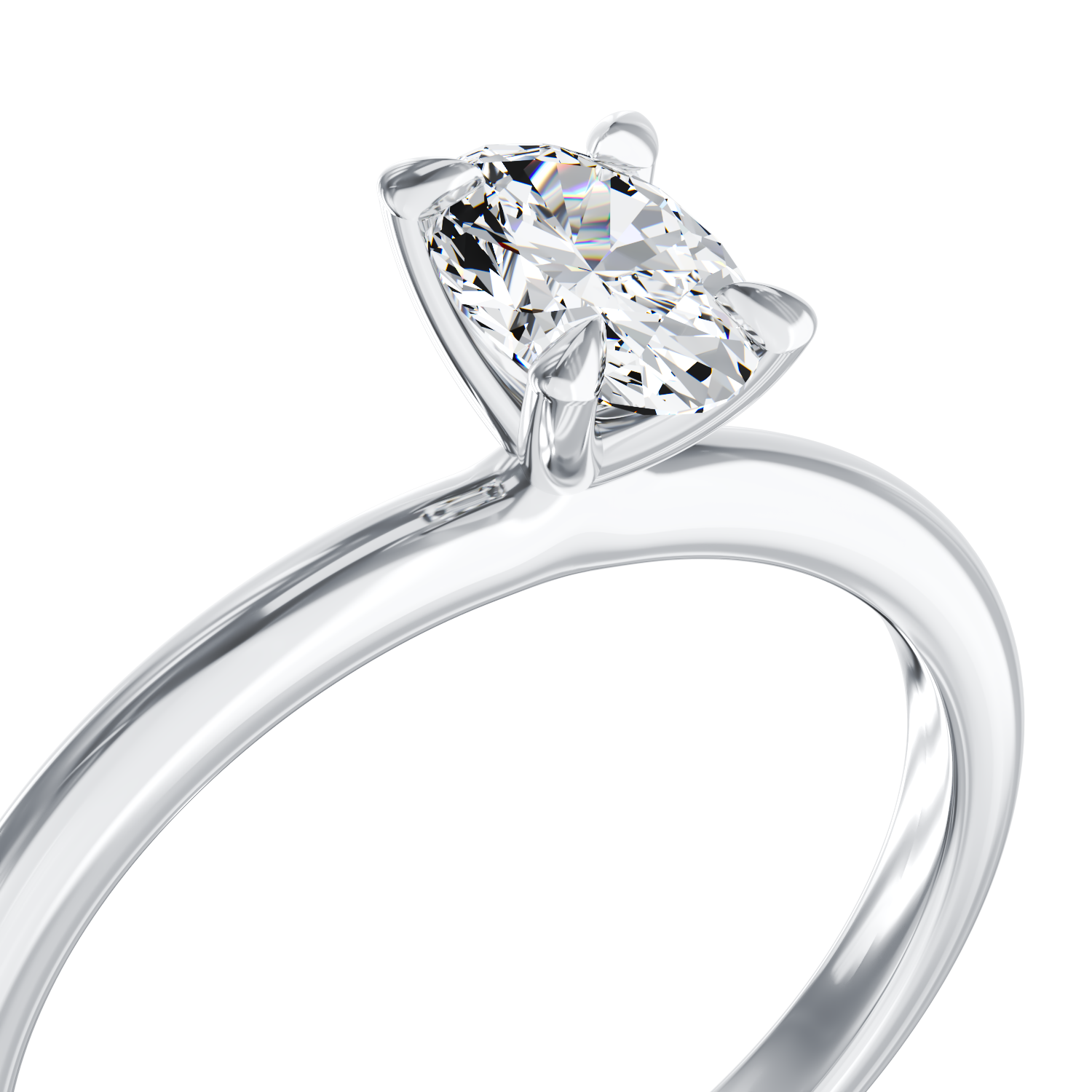 18k fehér arany eljegyzési gyűrű egy 0.4ct szoliter gyémánt