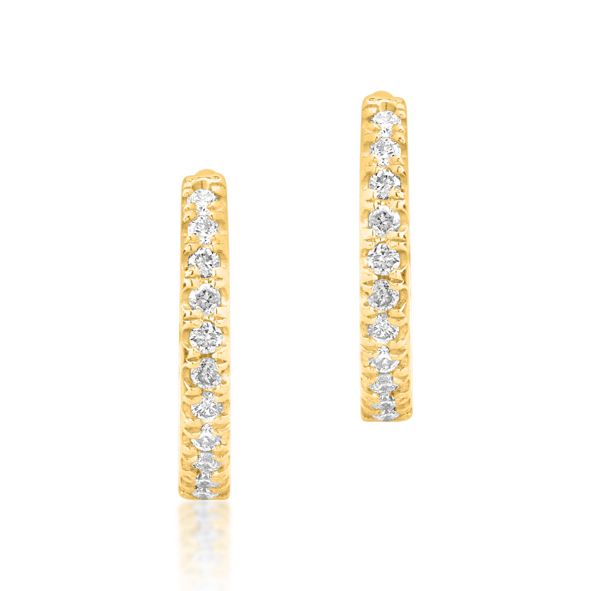 Cercei din aur galben cu diamante de 0.11ct