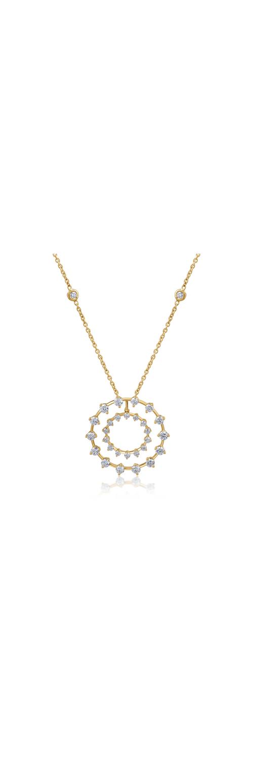 18K yellow gold pendant necklace with 1.88ct diamonds
