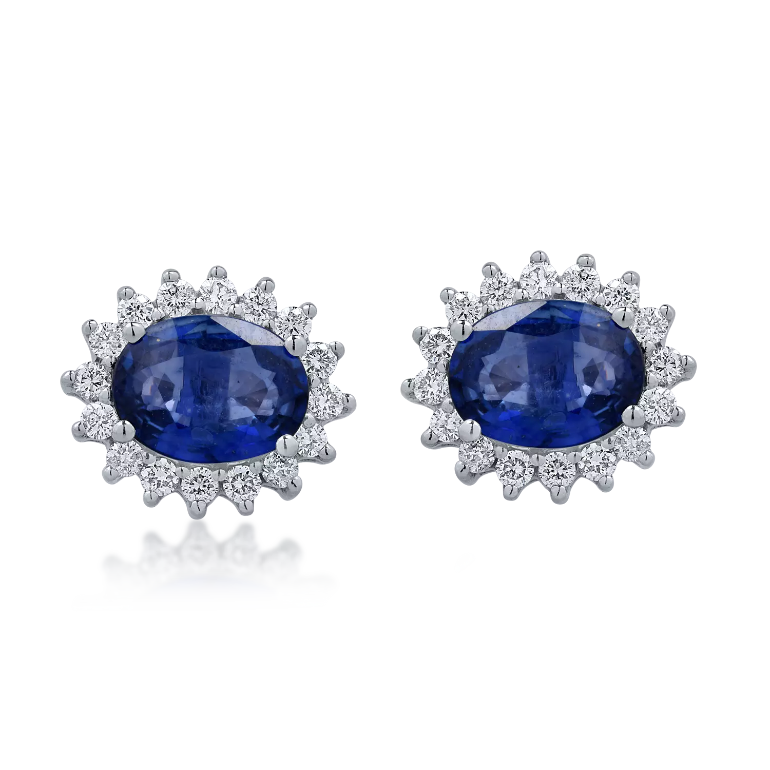White gold earrings with 3.84ct sapphires and 0.62ct diamonds