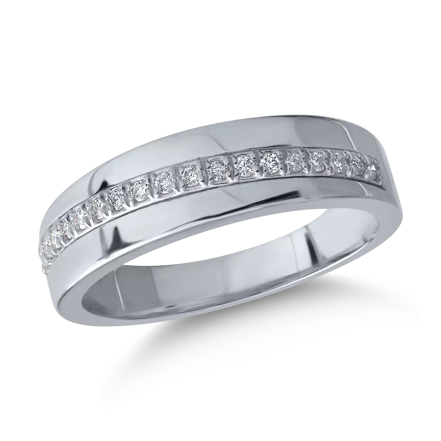 18K fehérarany gyűrű 0.11ct gyémántokkal