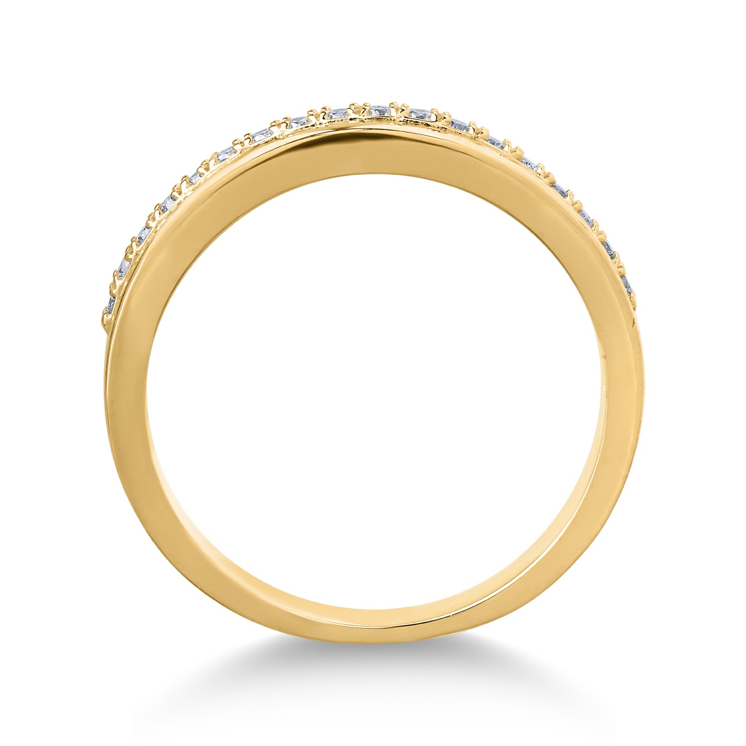 18K sárga arany gyűrű 0.11ct gyémántokkal