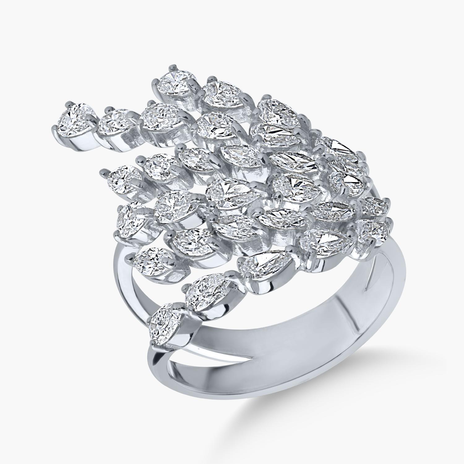 18K fehérarany gyűrű 2.45ct gyémántokkal