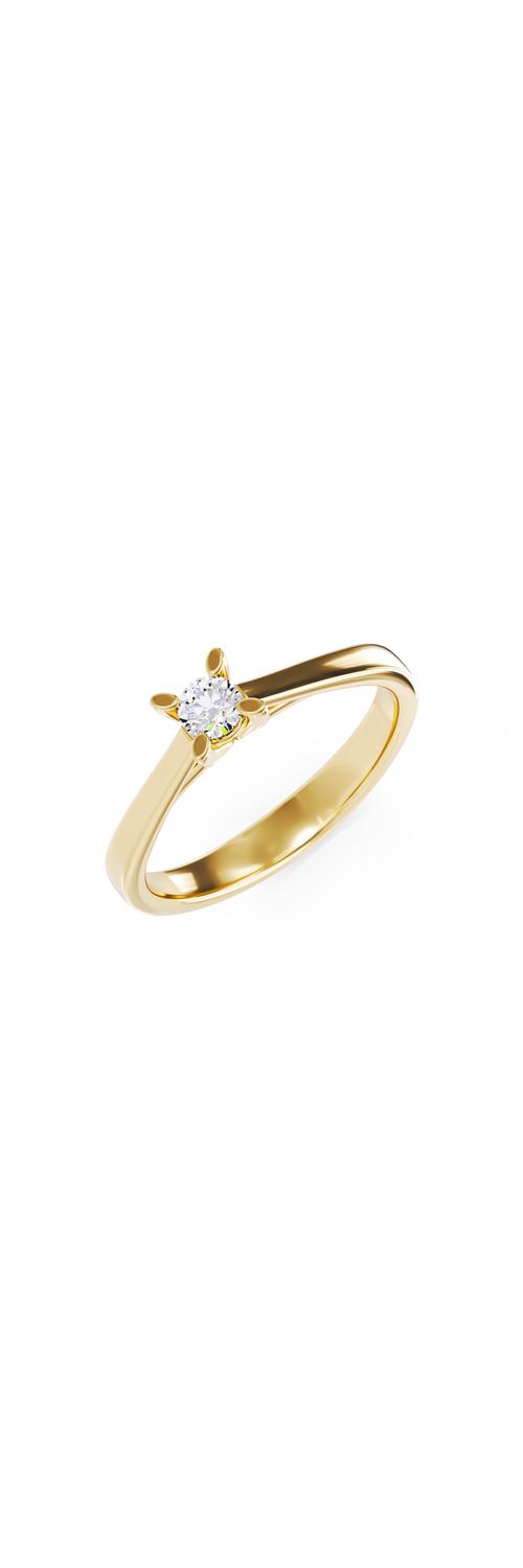 14K yellow gold engagement ring with a 0.10ct solitaire diamond