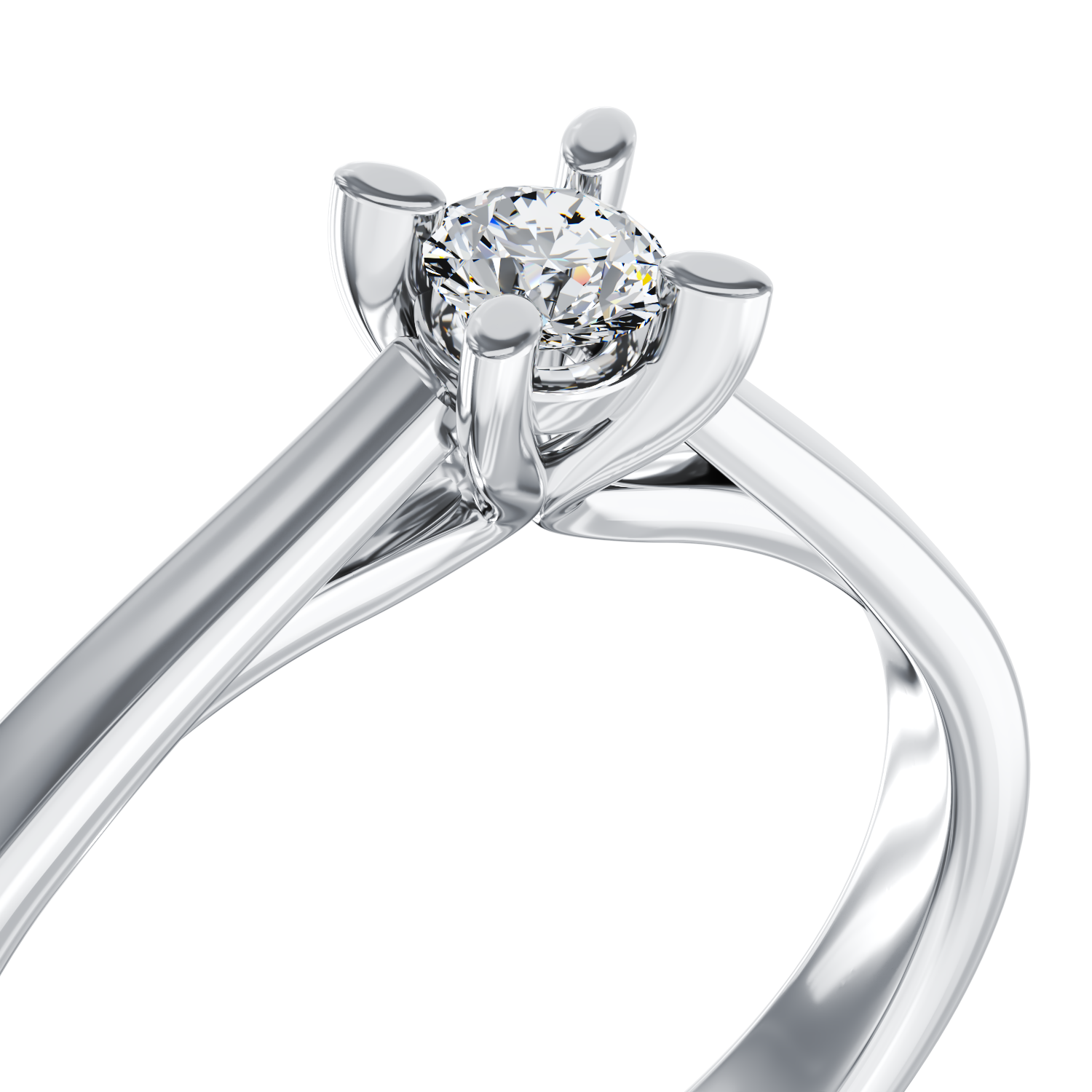 14K white gold engagement ring with a 0.10ct solitaire diamond