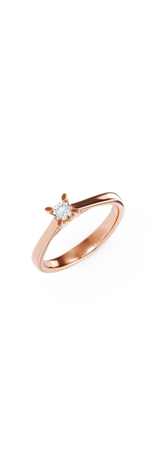 14K rose gold engagement ring with a 0.10ct solitaire diamond