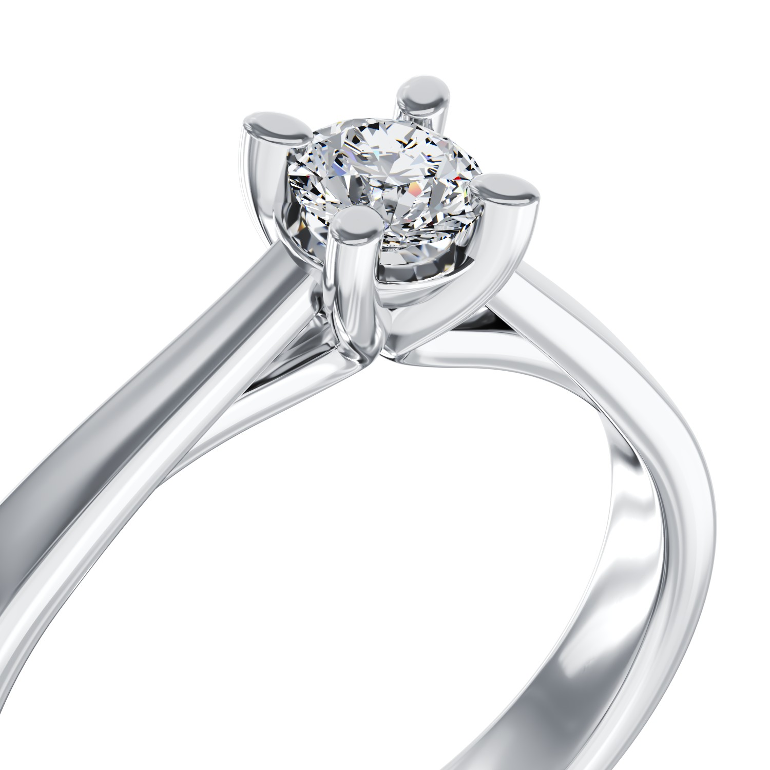 White gold engagement ring with a 0.15ct solitaire diamond