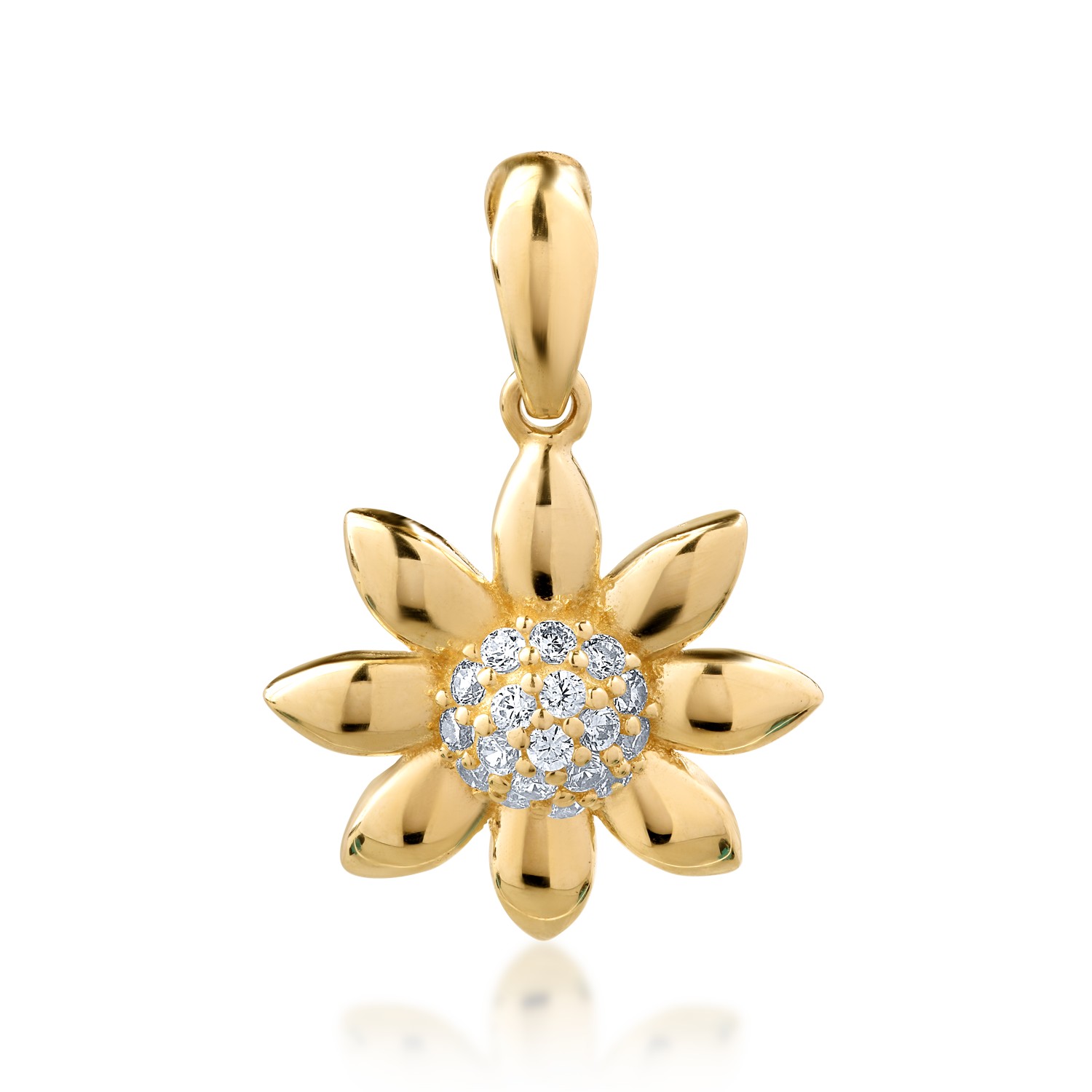 14K yellow gold flower pendant