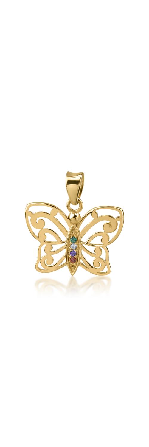 Yellow gold butterfly pendant