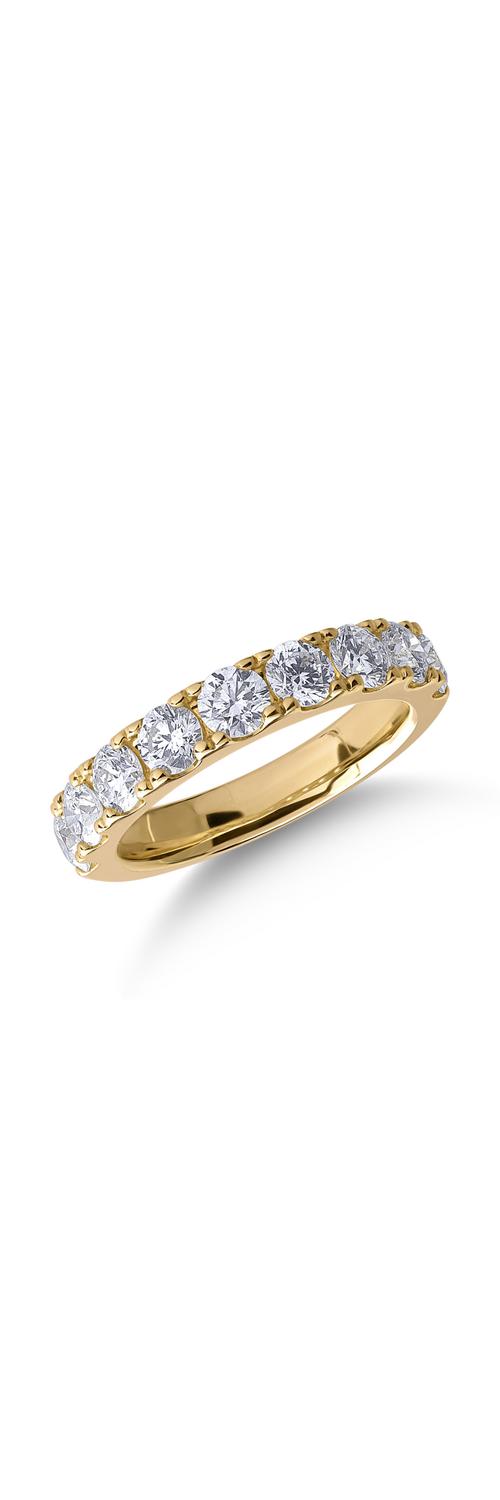 14K sárga arany gyűrű 1.5ct gyémántokkal
