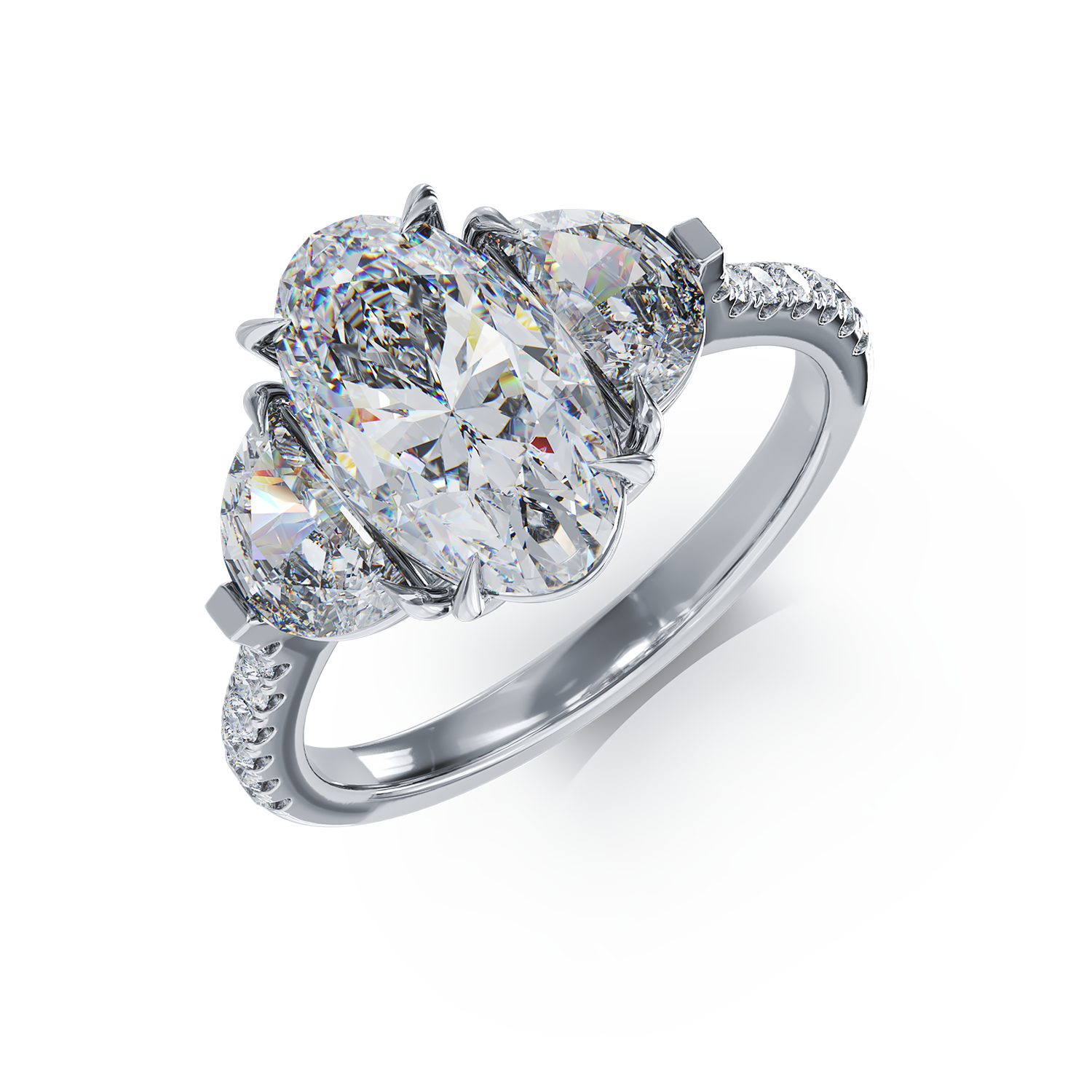 Inel din aur alb de 18K cu diamant de 2ct si diamante de 0.99ct TEILOR poza noua reduceri 2022