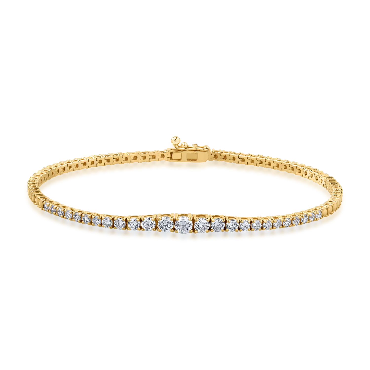 18K yellow gold tennis bracelet with 1.14ct diamonds