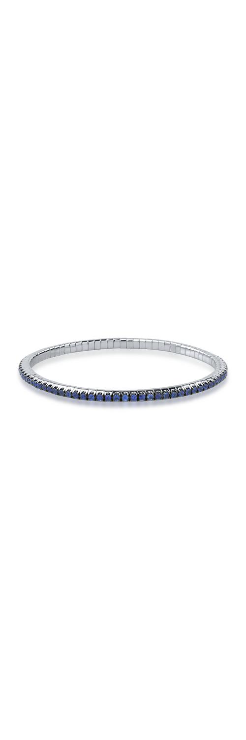 18K white gold tennis bracelet with 2.39ct sapphires