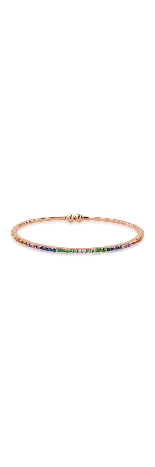 18K rose gold bracelet with 1.24ct multicolored sapphires and 0.09ct diamonds