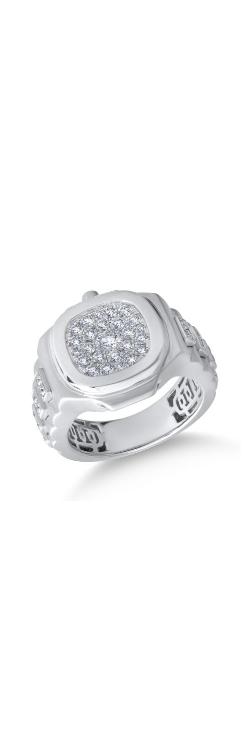 18K white gold ring with 0.85ct diamonds