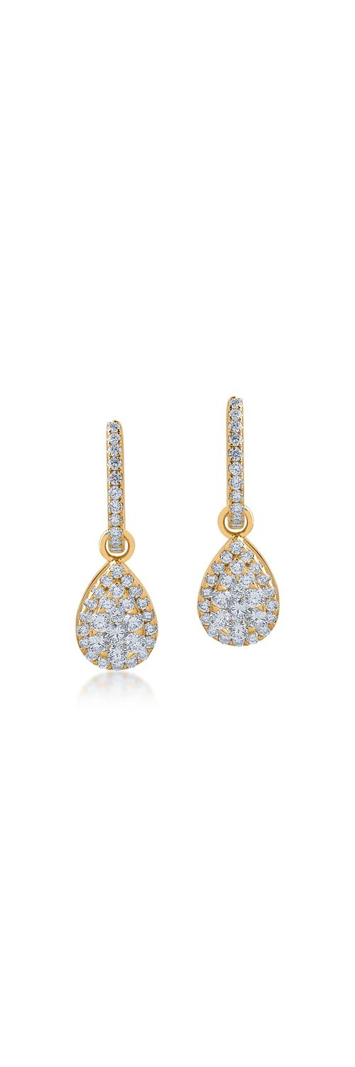 Yellow gold earrings with 1.249ct diamonds