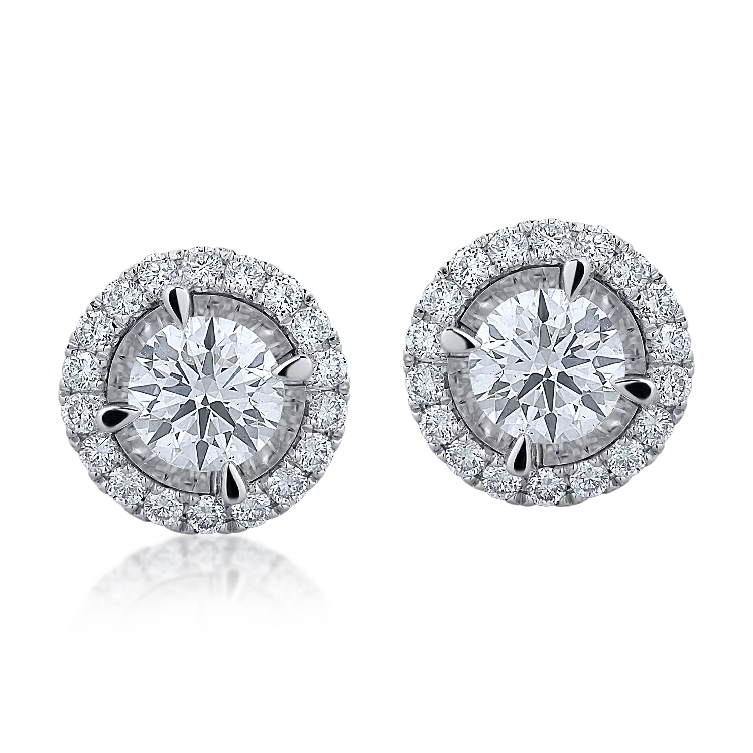 18K fehérarany fülbevaló 1.368ct gyémántokkal
