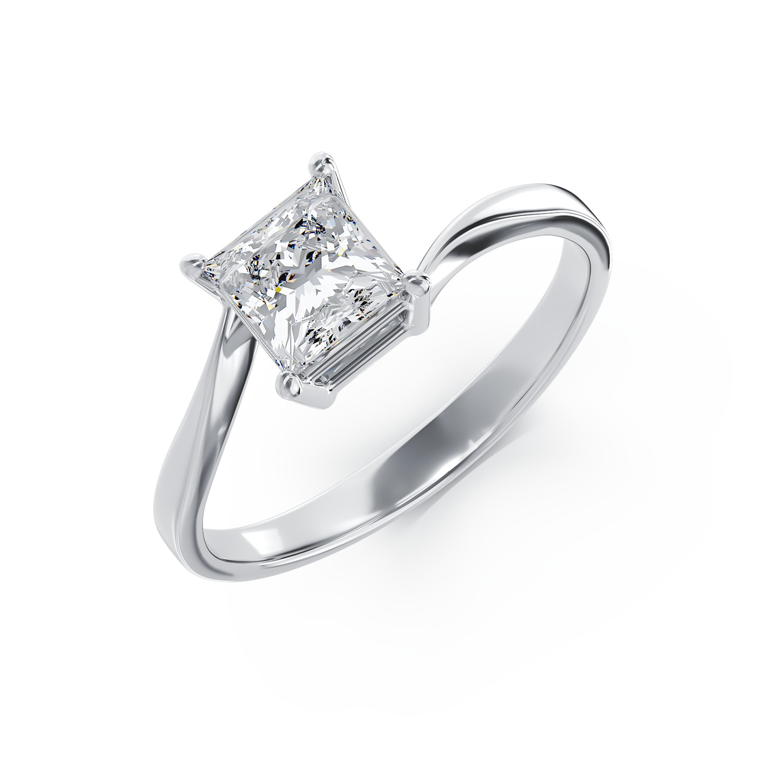 18K fehérarany eljegyzési gyűrű 0.7ct pasziánsz gyémánttal