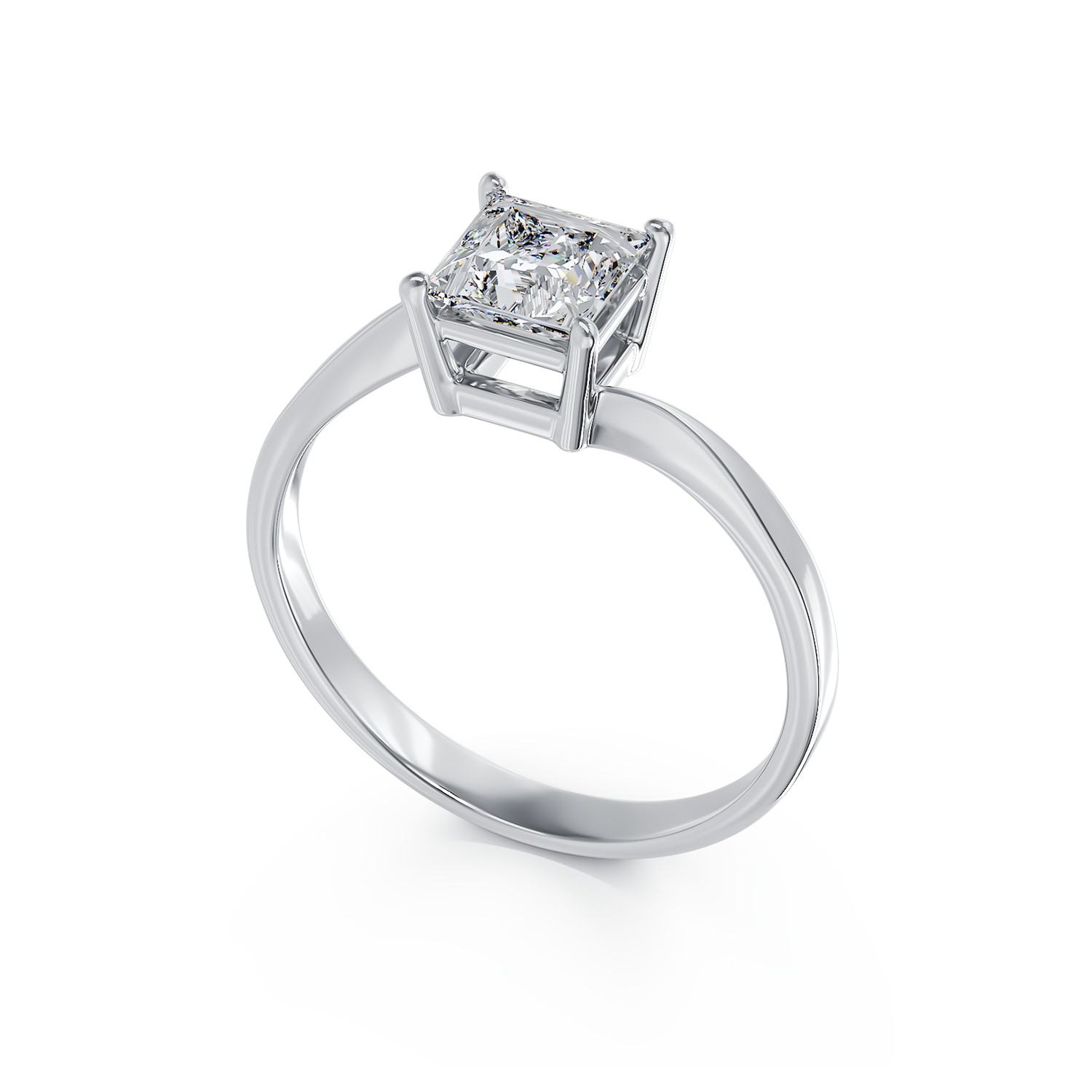 18K white gold engagement ring with a 0.7ct solitaire diamond