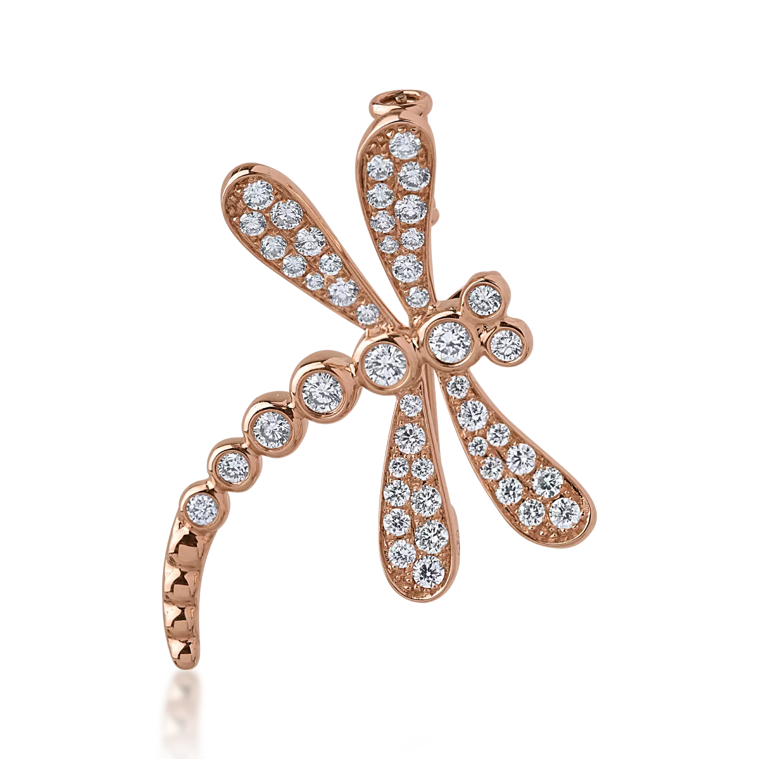 Brosa din aur roz cu diamante de 0.651ct