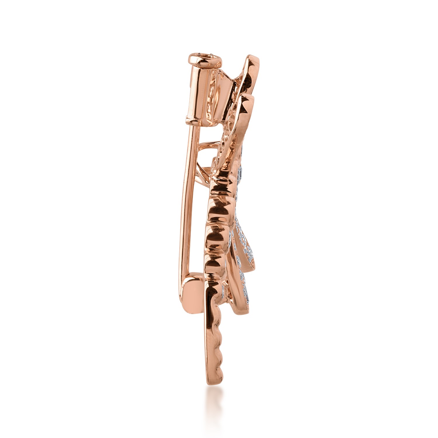 Rose gold brooch with 0.651ct diamonds