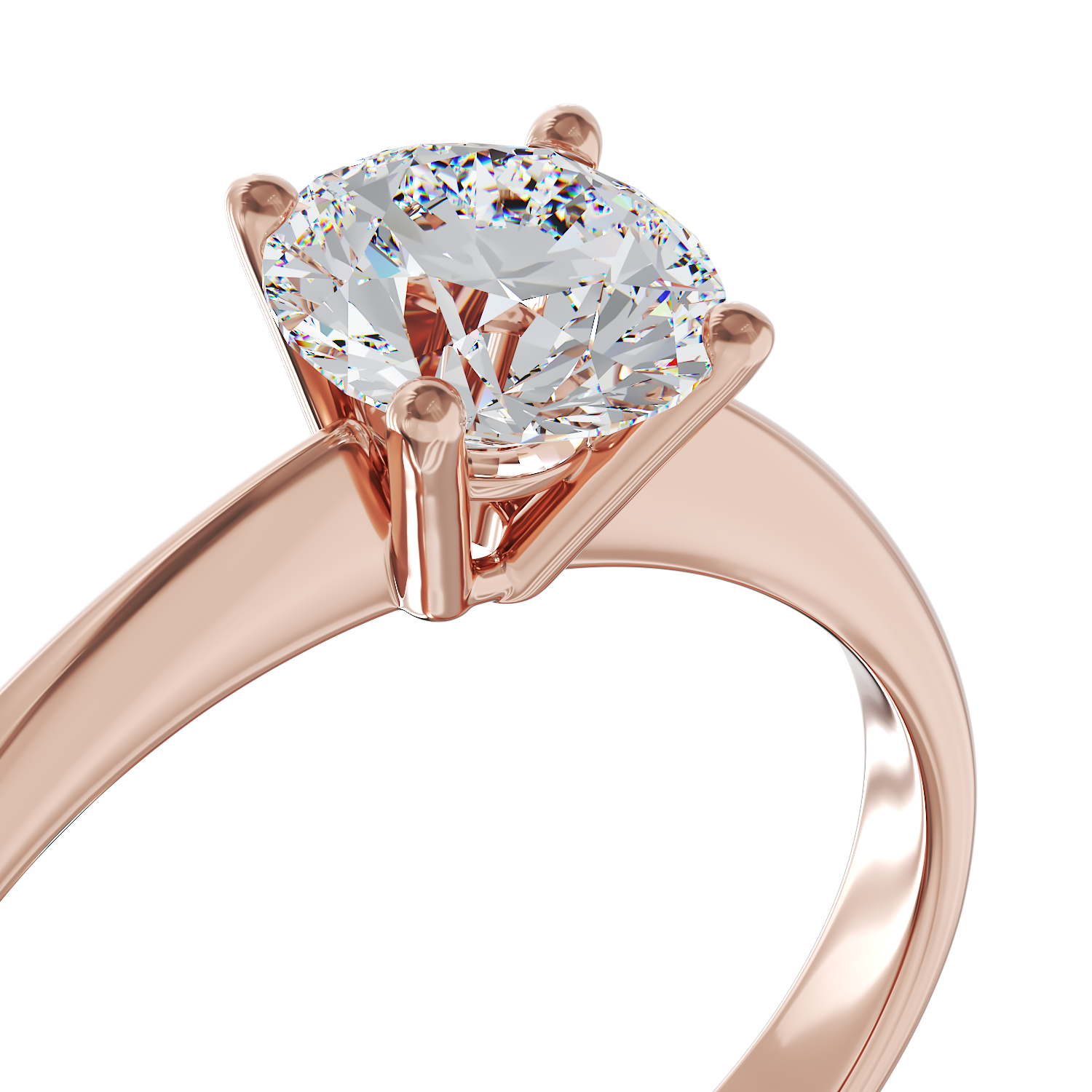 18K rose gold engagement ring with a 1.26ct solitaire diamond