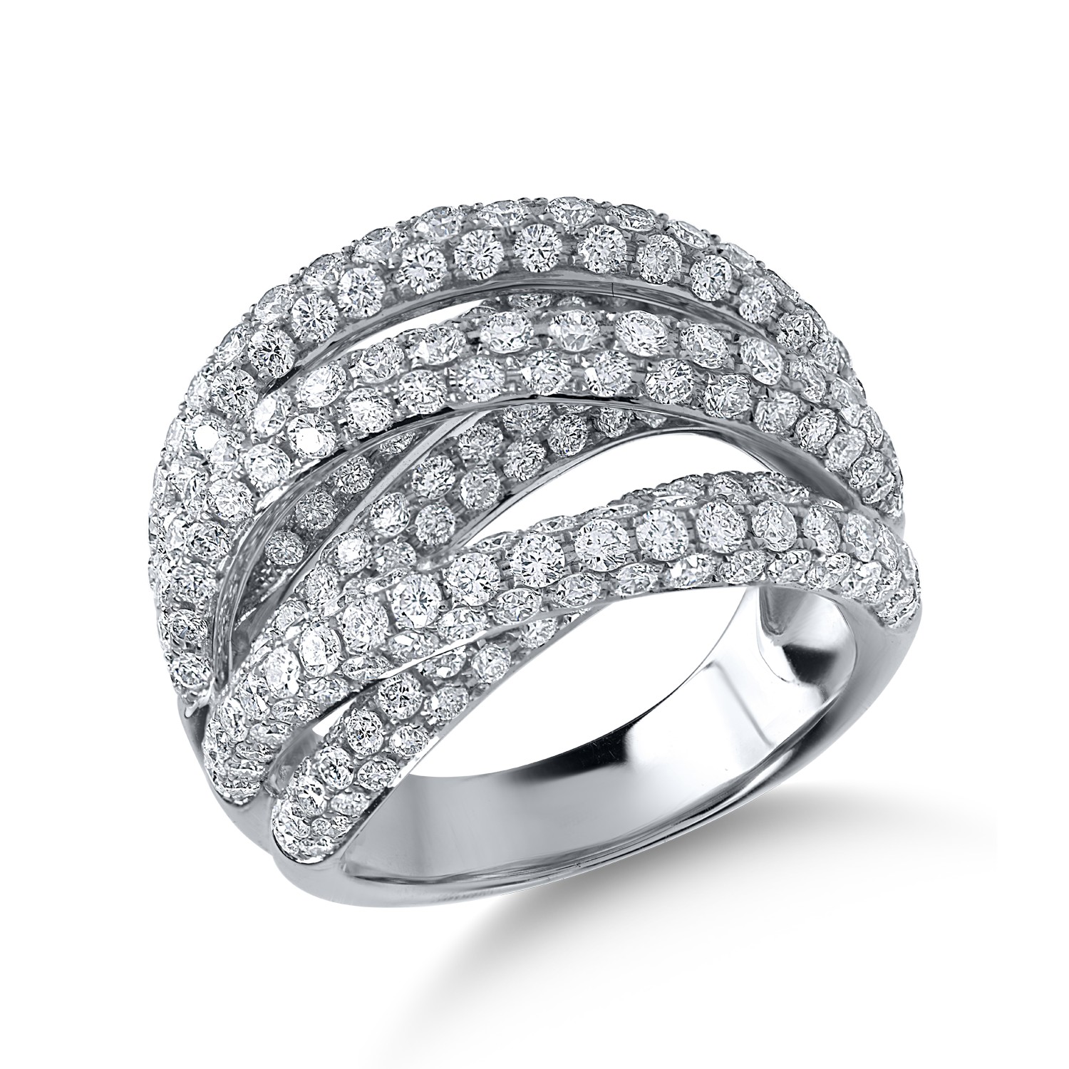 Fehérarany gyűrű 4.72ct gyémántokkal