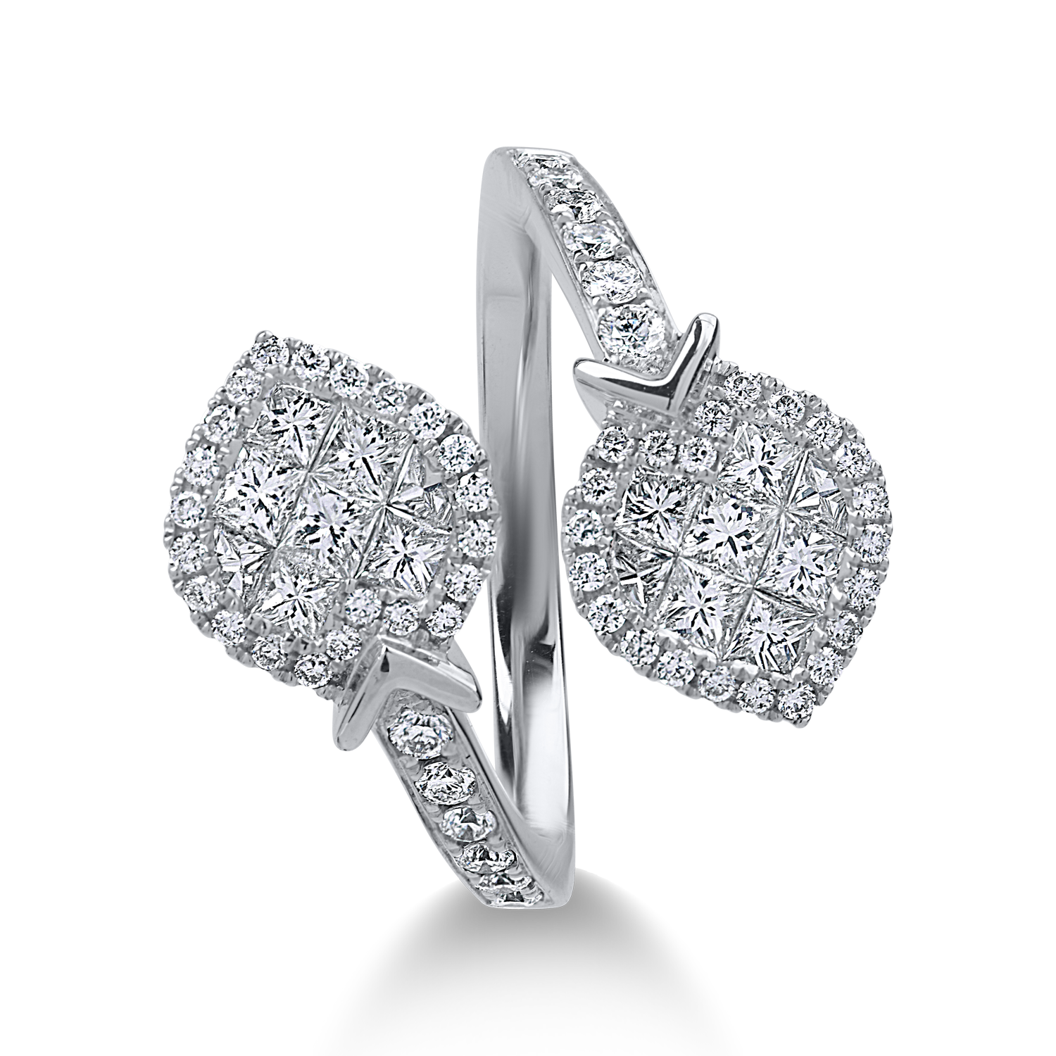 Fehérarany gyűrű 1.19ct gyémántokkal