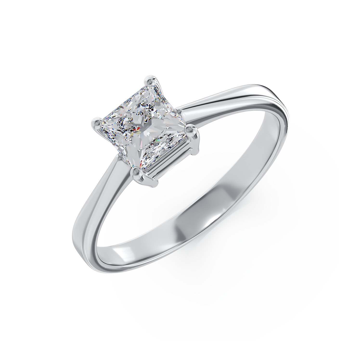 18K fehérarany eljegyzési gyűrű 0.91ct pasziánsz gyémánttal