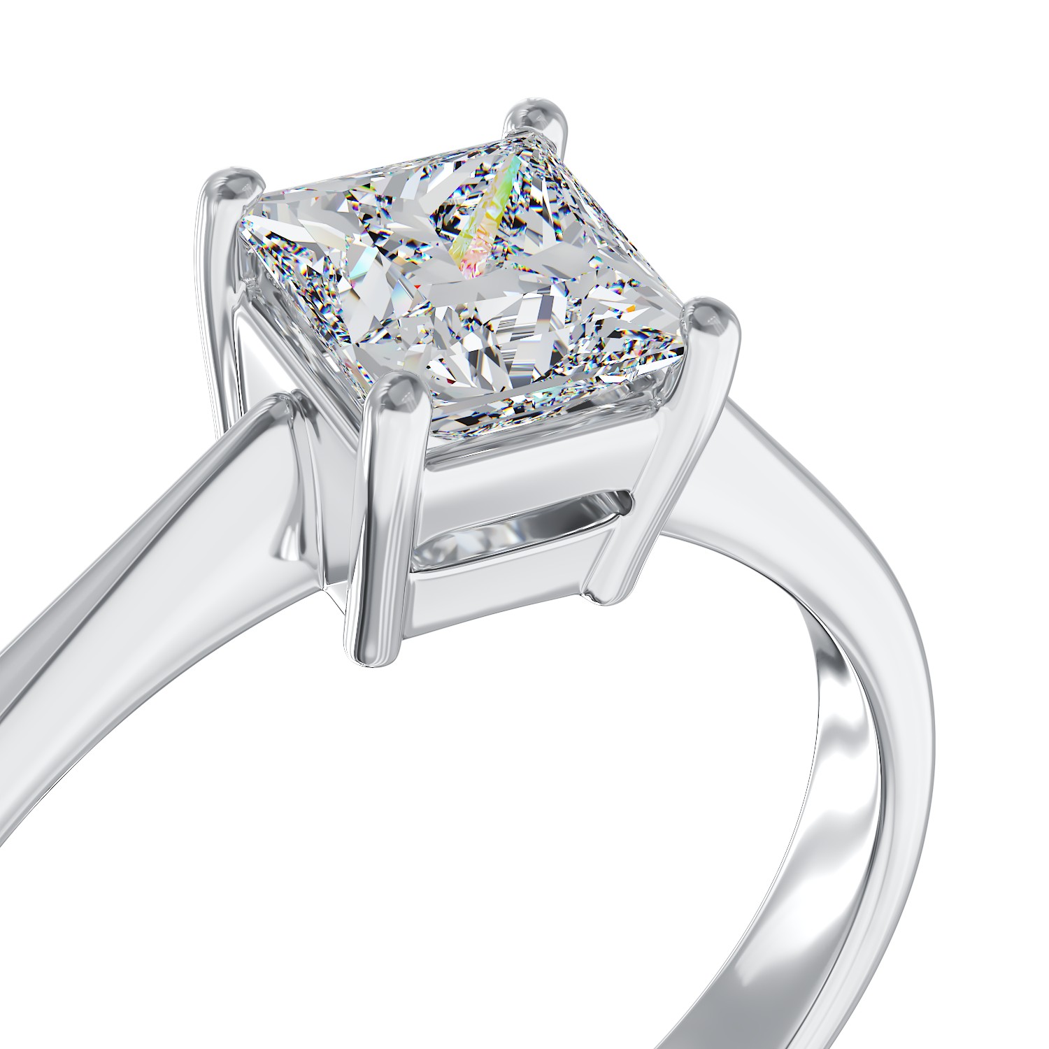 18K fehérarany eljegyzési gyűrű 0.91ct pasziánsz gyémánttal