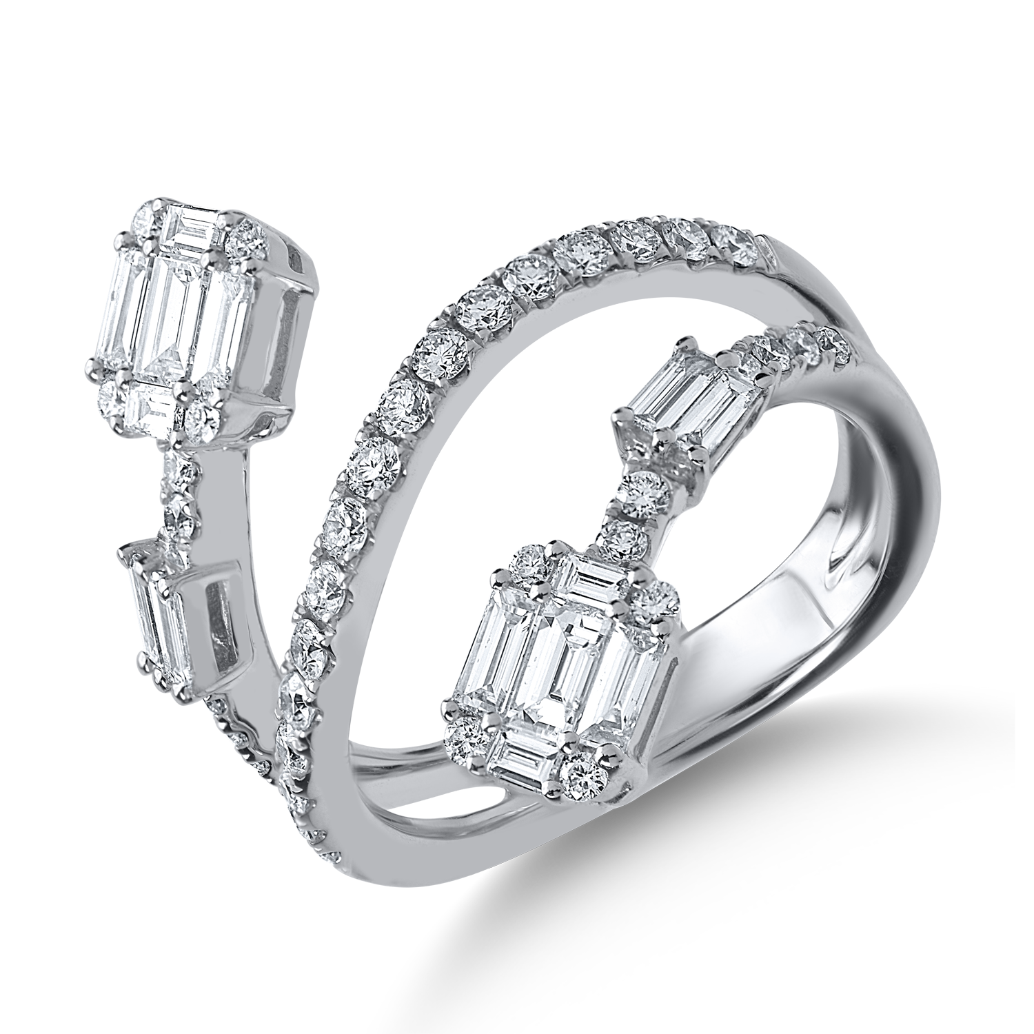 Fehérarany gyűrű 1.24ct gyémántokkal