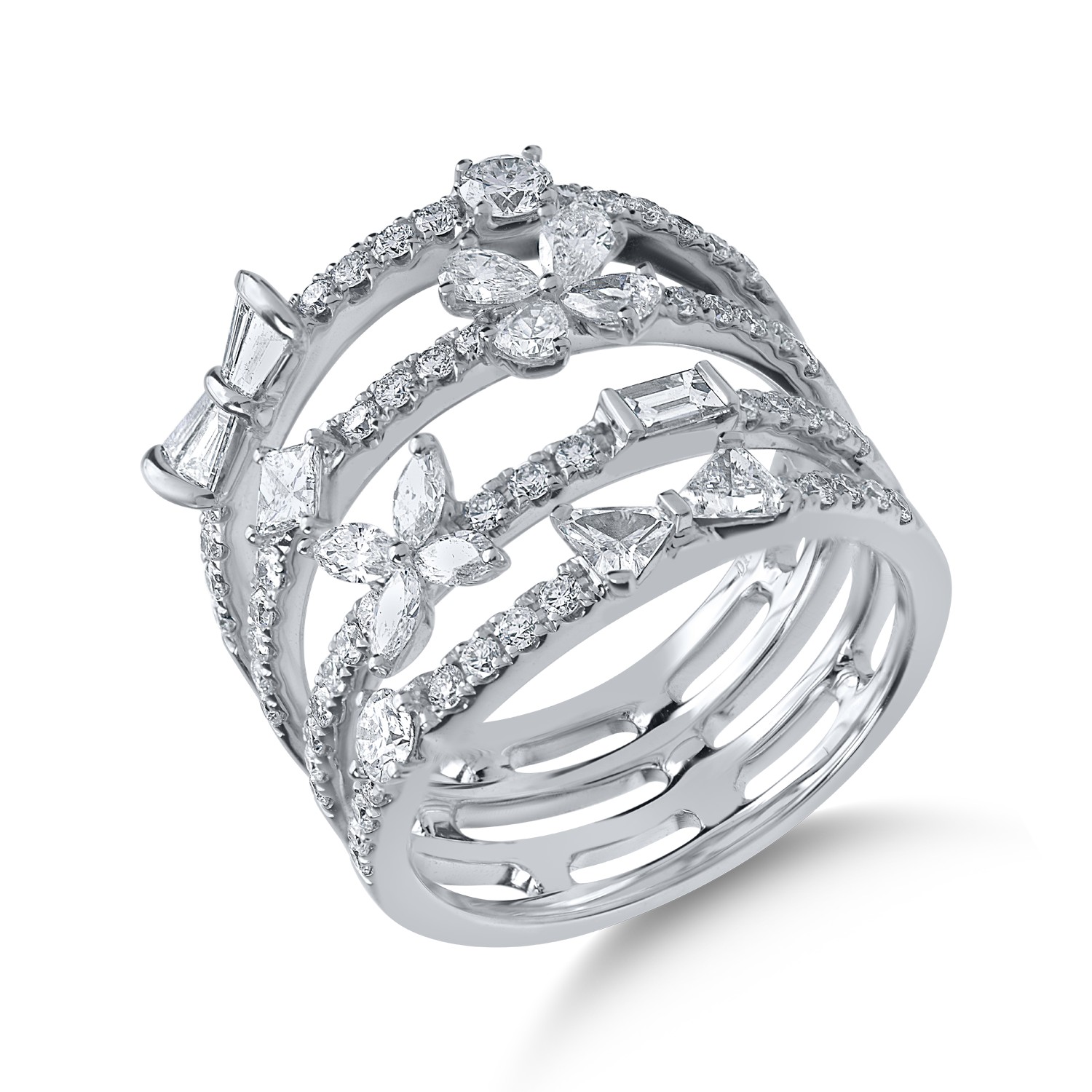 Fehérarany gyűrű 1.68ct gyémántokkal