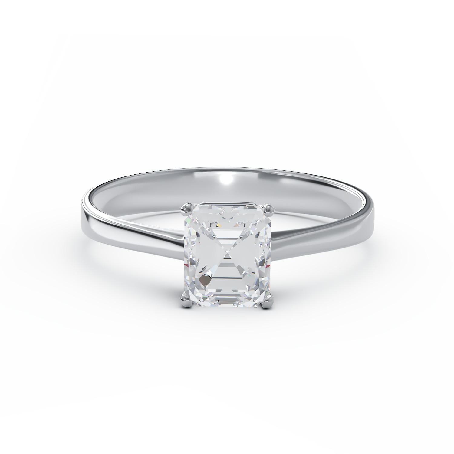 Годежен пръстен от бяло злато 18K с диамант от пасианс 1.11ct