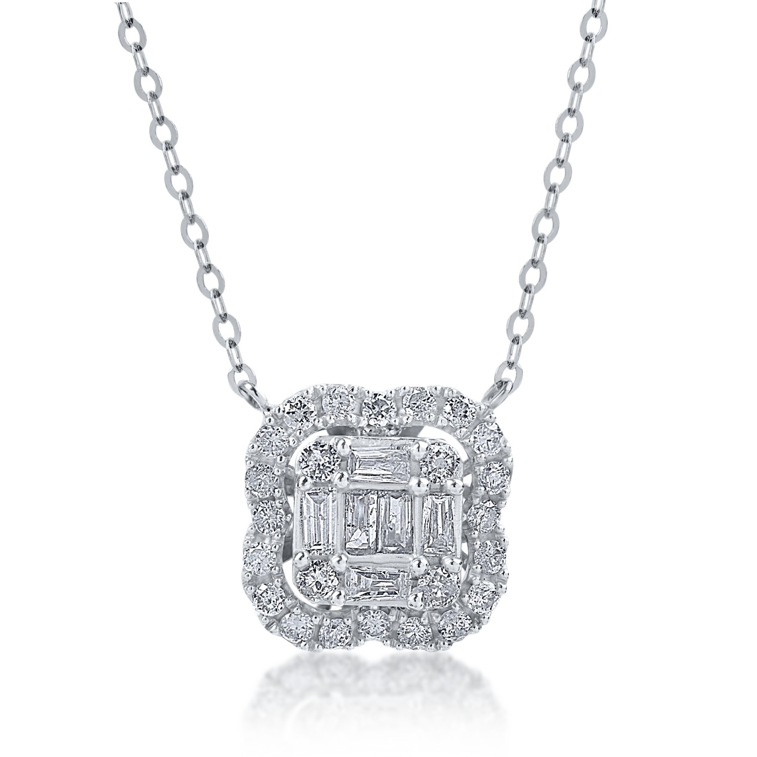 White gold pendant necklace with 0.42ct diamonds