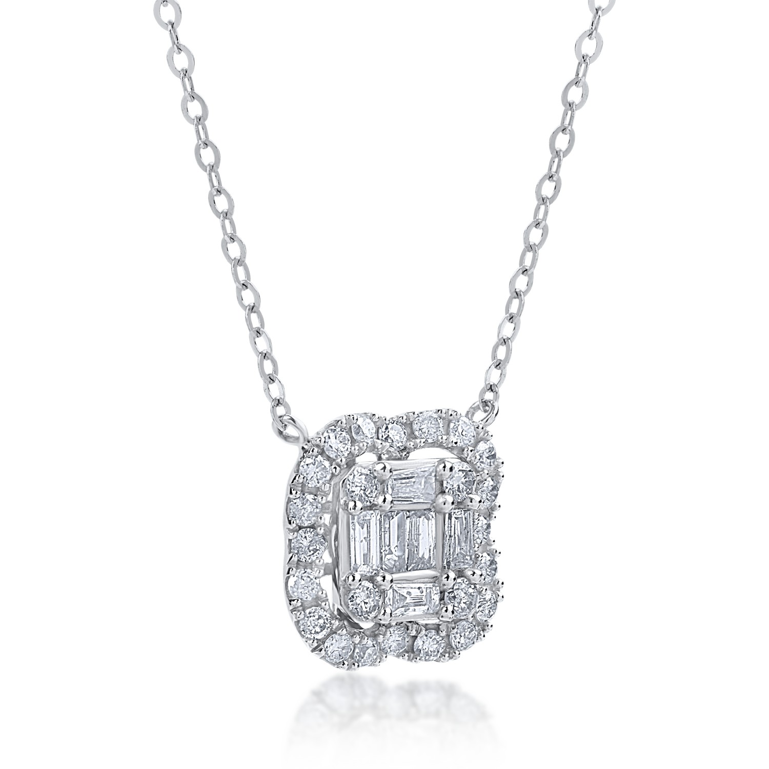 White gold pendant necklace with 0.42ct diamonds
