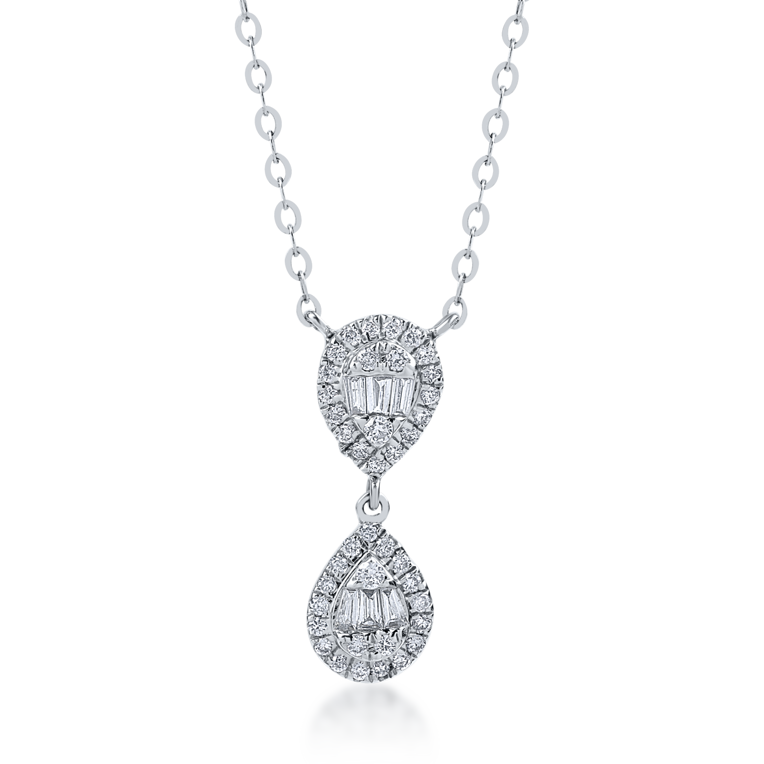 White gold pendant necklace with 0.18ct diamonds