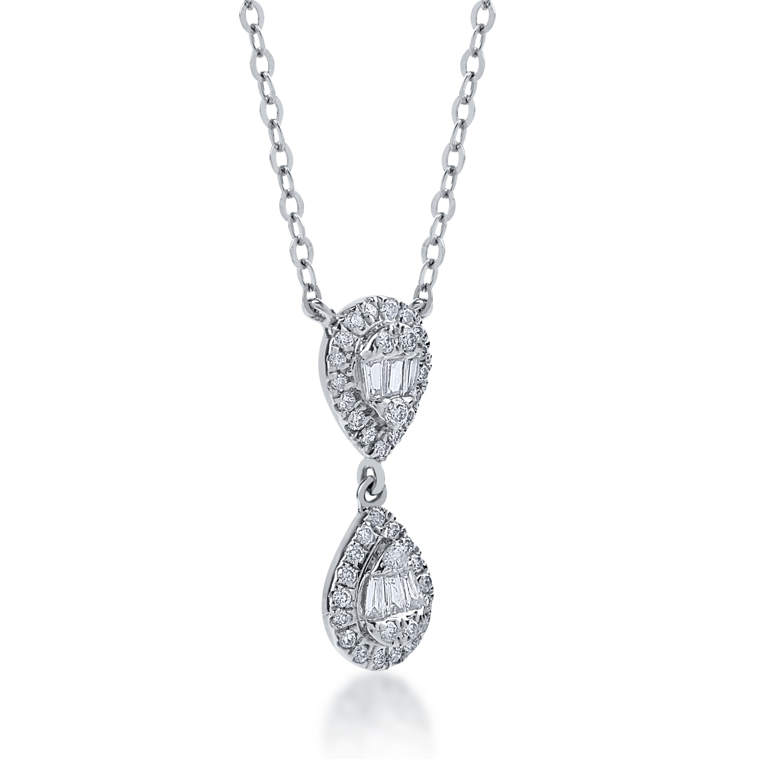 White gold pendant necklace with 0.18ct diamonds