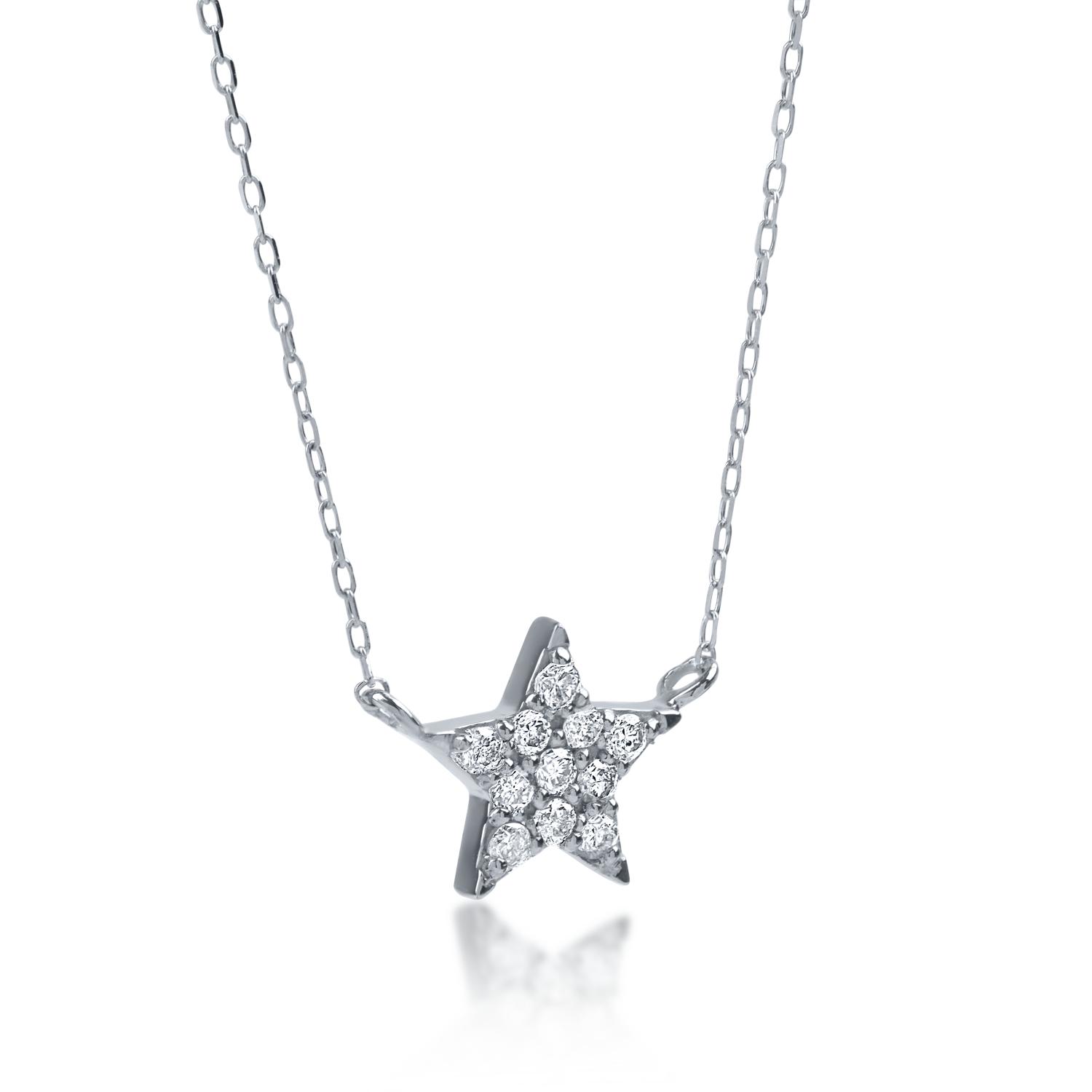 White gold pendant necklace with 0.1ct diamonds