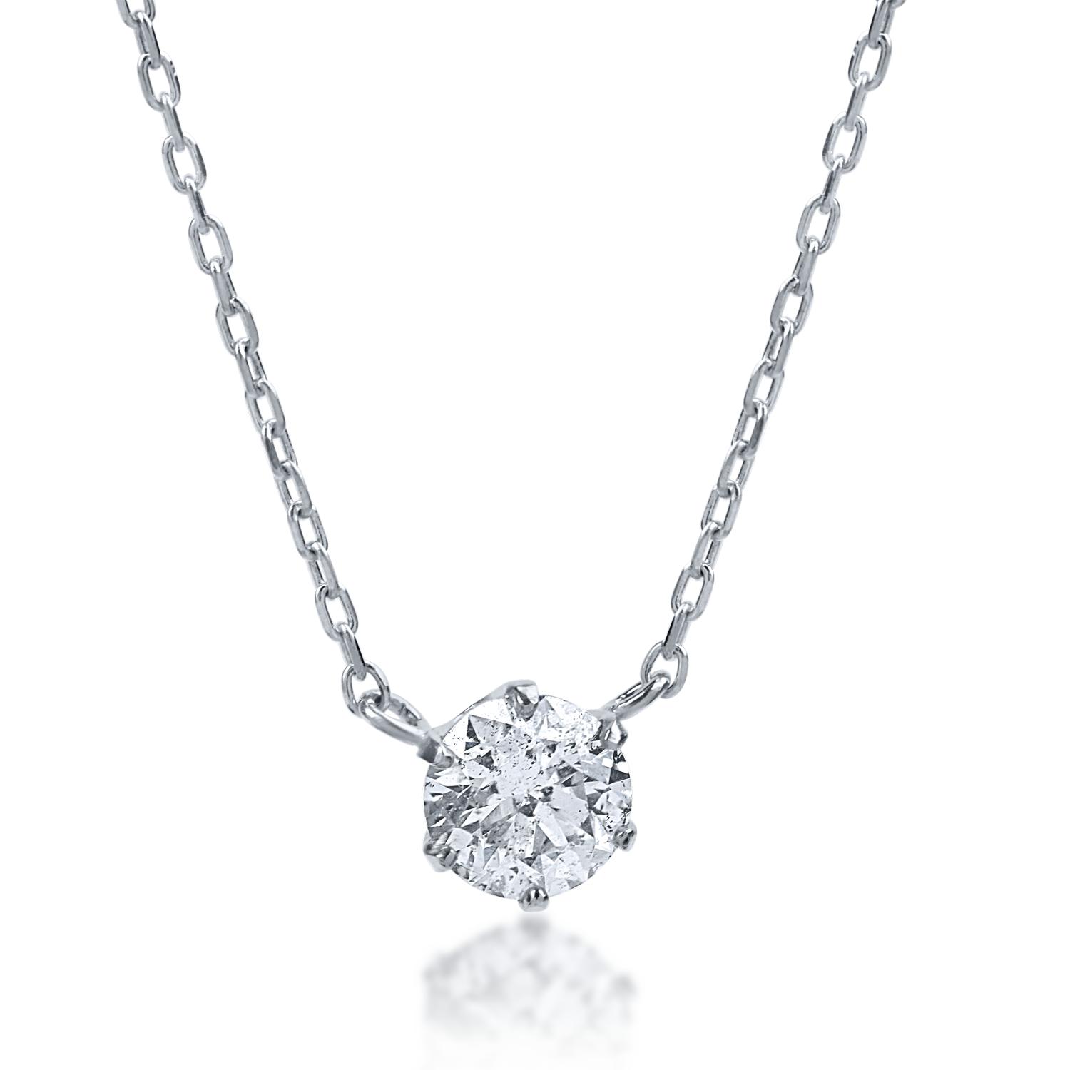 White gold pendant necklace with 0.22ct diamond