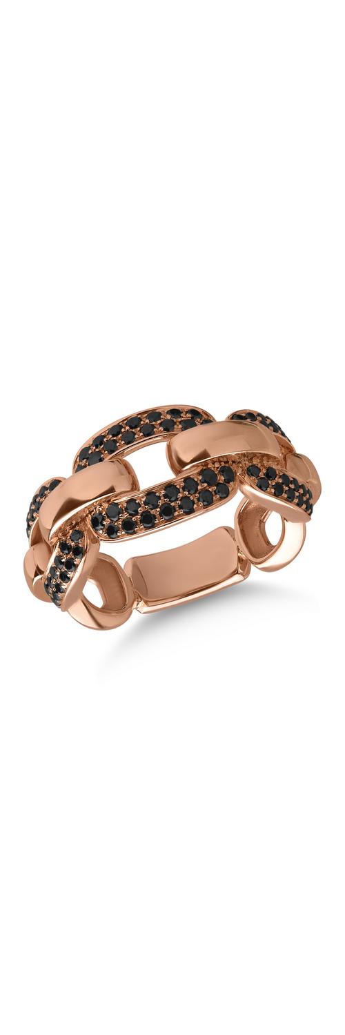 Rose gold ring with 0.69ct black diamonds