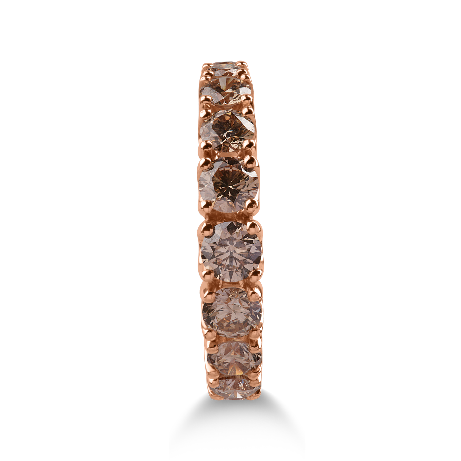 Fél örökkévalóság gyűrű rózsaszín aranyból. 2.17ct barna gyémántokkal