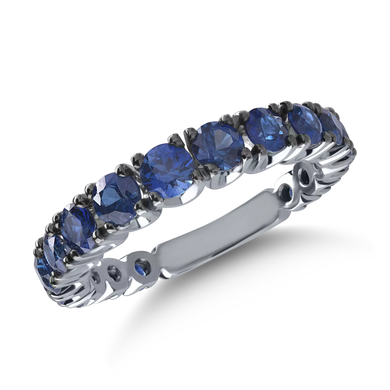 Half eternity ring in white gold with 1.96ct sapphires