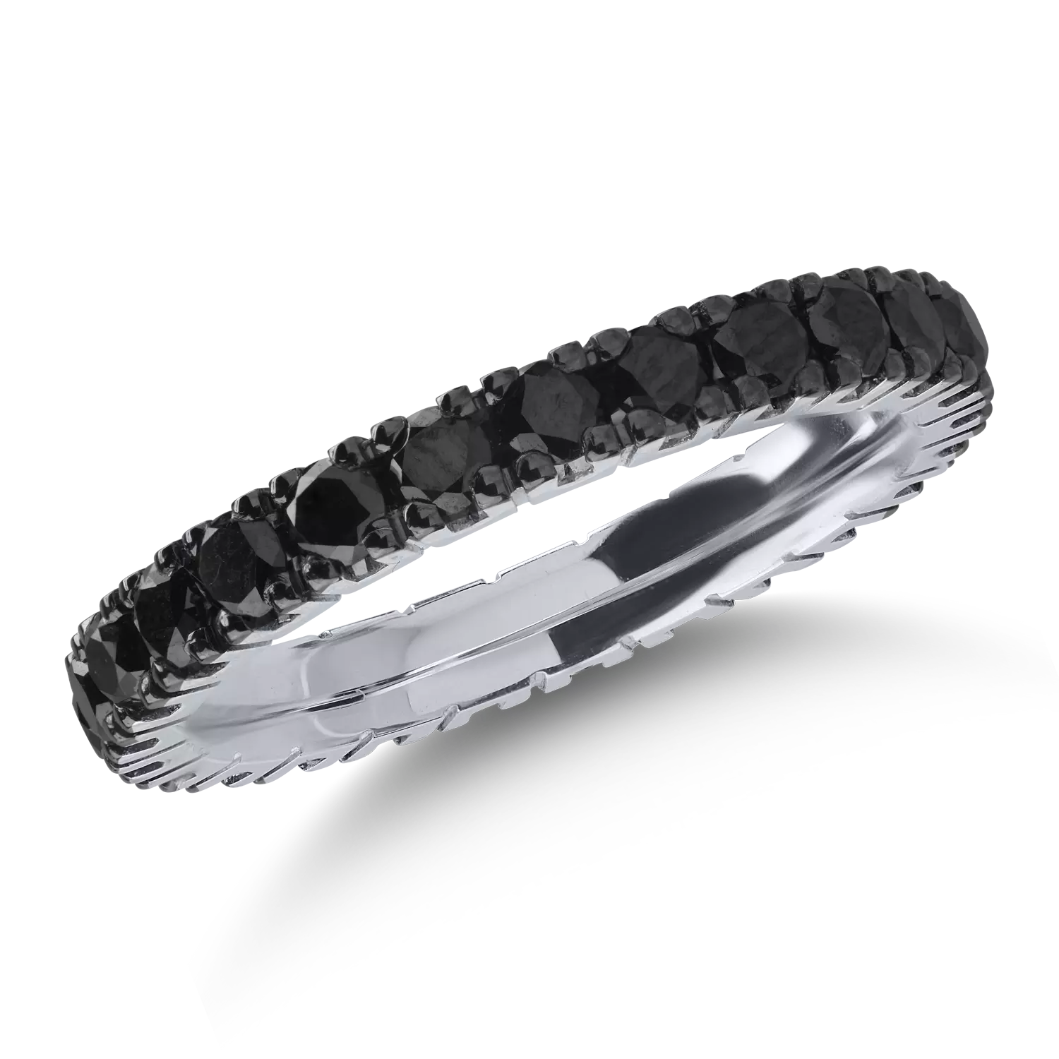 White gold eternity ring with 1.5ct black diamonds