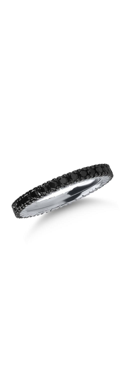 Eternity ring in white gold with 0.9ct black diamonds