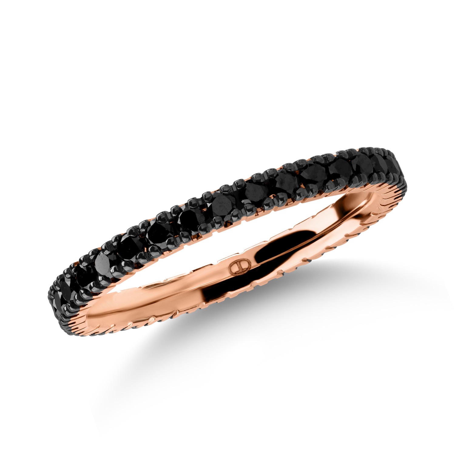 Eternity ring in rose gold with 0.55ct black diamonds